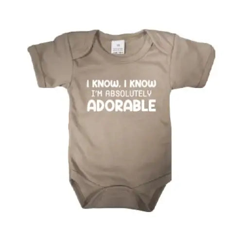 Romper korte mouw - ’ I know I know’ - Sand / 62 - Baby