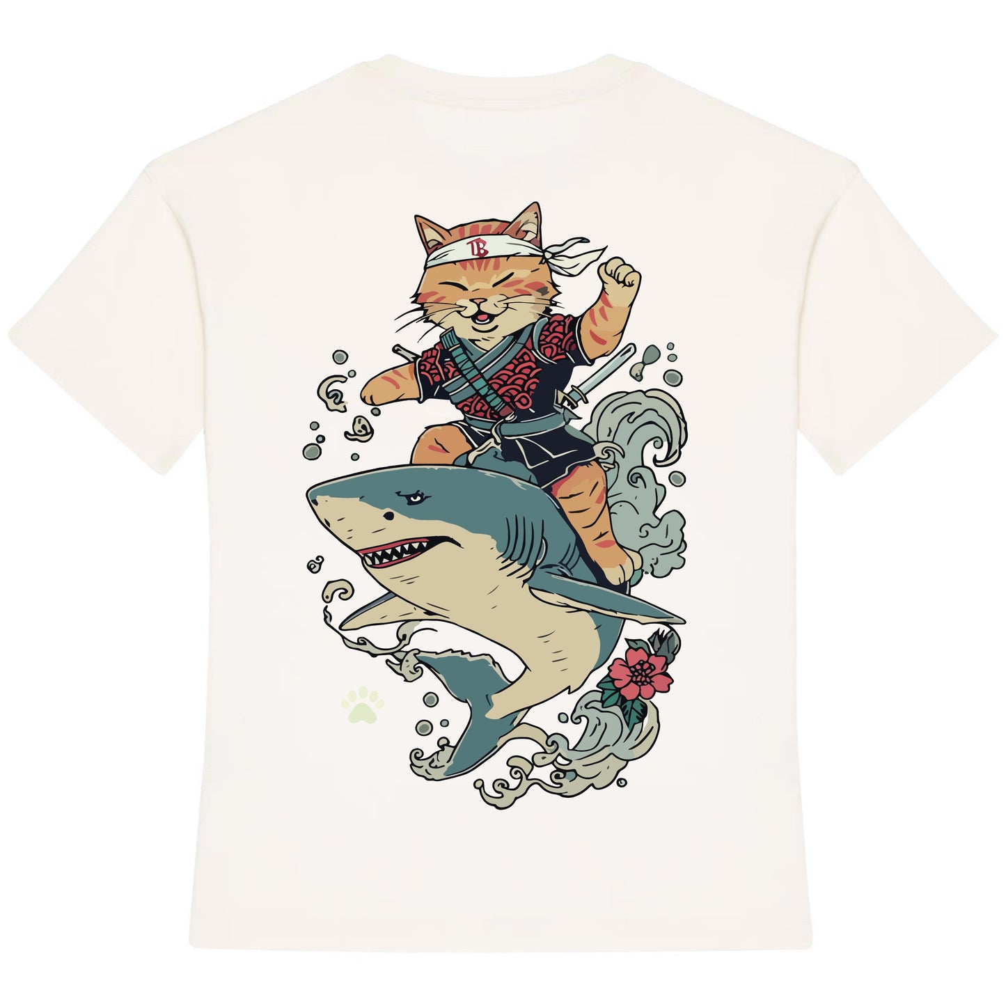 Oversized kinder t-shirt - 'Samurai Surfcat'