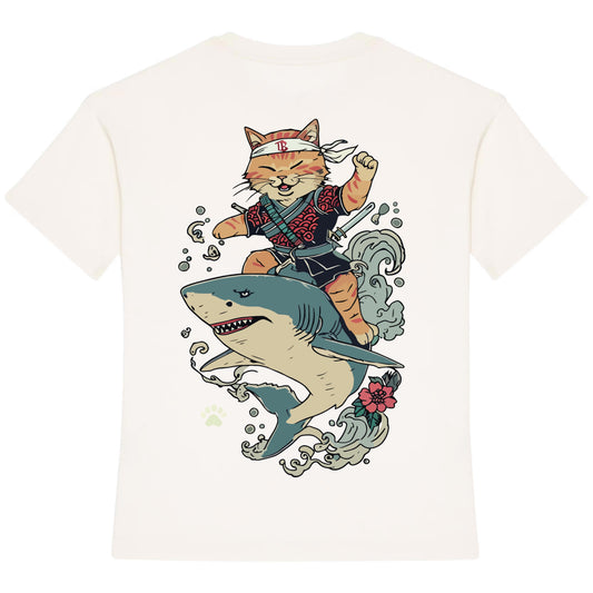 Oversized kinder t-shirt - 'Samurai Surfcat'