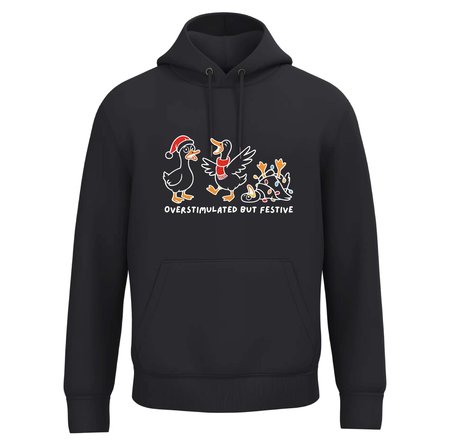 Uniseks Hoodie - Overstimulated but Festive