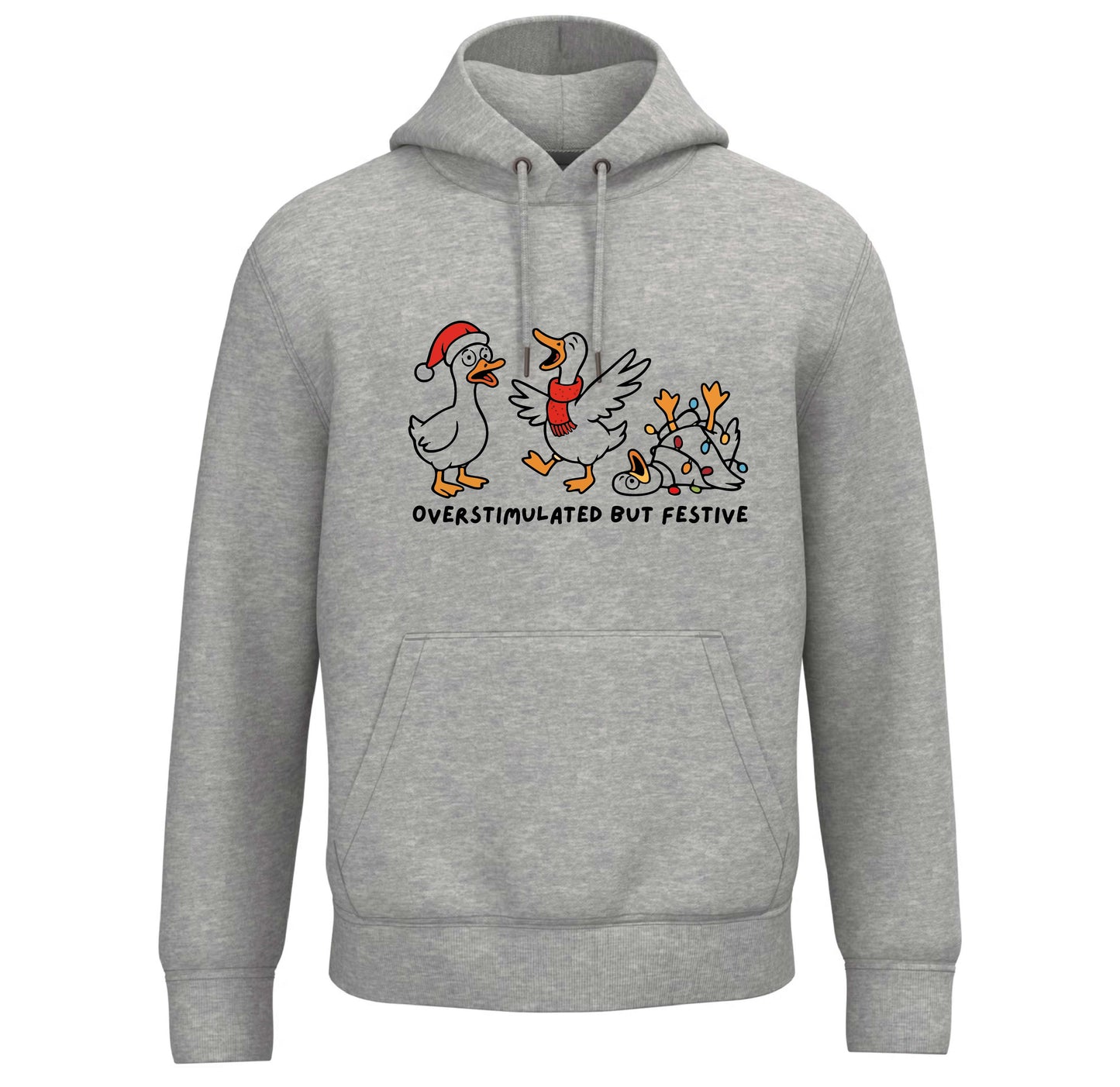 Uniseks Hoodie - Overstimulated but Festive