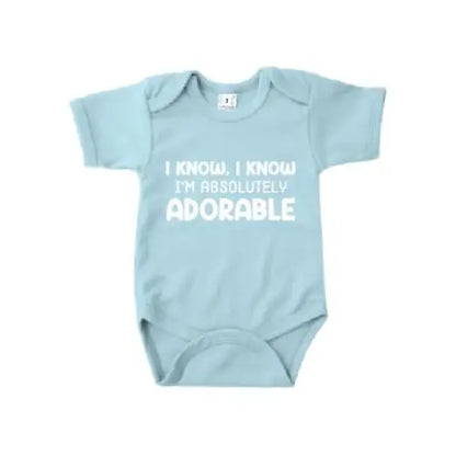 Romper korte mouw - ’ I know I know’ - Licht blauw / 62 - Baby